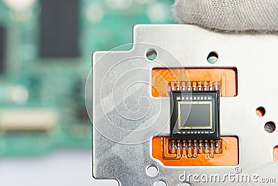 Small digital camera sensor Stock Photo