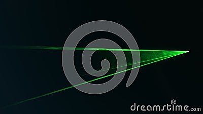 Small disc green laser with triangular shape Stock Photo