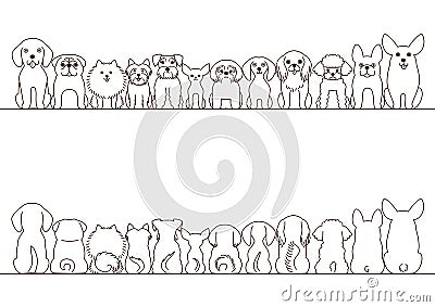 Small dogs border set Vector Illustration