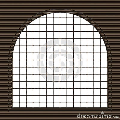 Small dormer window wih sash - 3D illustration Cartoon Illustration