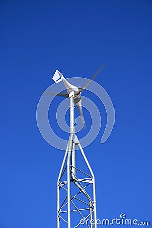 Small electric windmill Stock Photo
