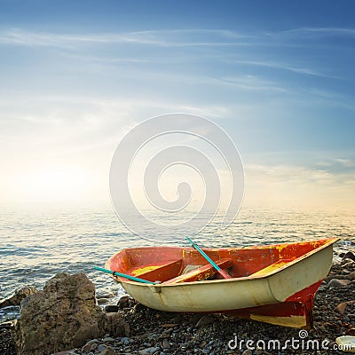 Small elegant boat Stock Photo