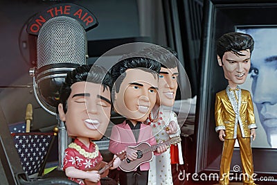 Small Elvis characters in a Memphis store Editorial Stock Photo