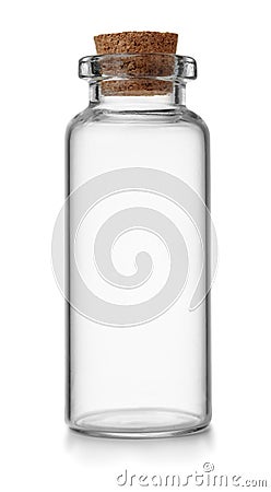 Small empty glass vial Stock Photo