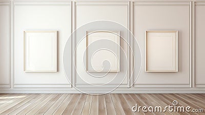 Empty Frames In Classicism Style: High Quality 3d Illustration Stock Photo
