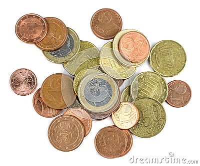 Small euro coins Stock Photo