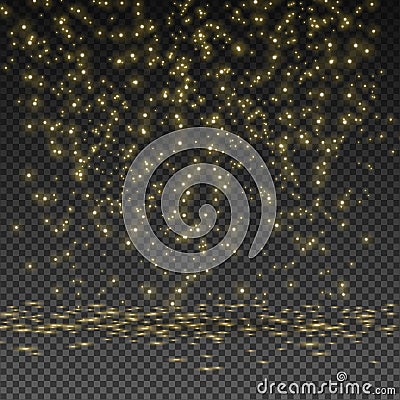 Small Falling Sparkles, Glowing Tiny Confetti Vector Illustration