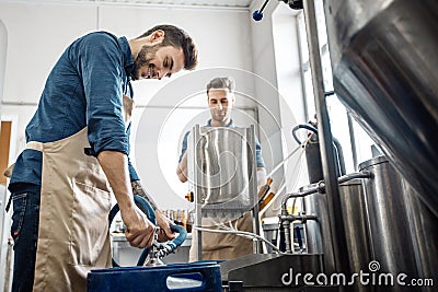 Small family business, drink productions and modern brewery Stock Photo