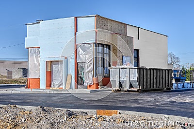 Small Fast Food Restaurant Under Construction Stock Photo