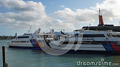 Small ferries in Auckland New Zealand Editorial Stock Photo