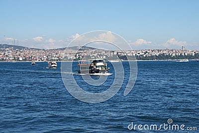 Small ferries Sea of Marmara Editorial Stock Photo
