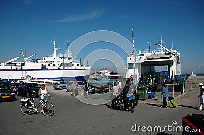 The small ferry Ã˜en in SÃ¸by Editorial Stock Photo