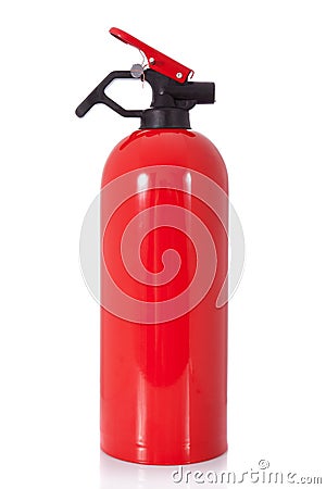 Small fire extinguisher isolated on white Stock Photo