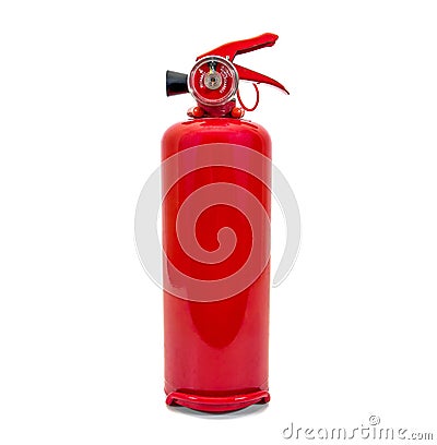 Small fire extinguisher on white background Stock Photo