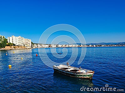 Small Fishing Boat, Loutraki, Greece Editorial Stock Photo