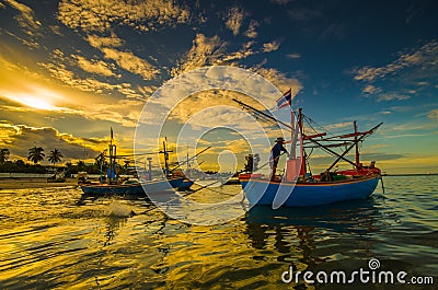 Small fishing boats Editorial Stock Photo