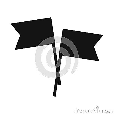 2 small flags simple icon Vector Illustration