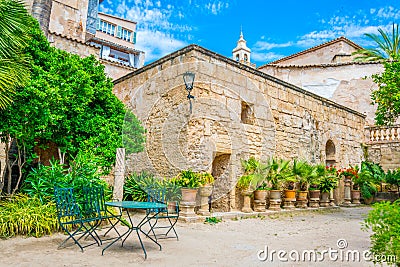 A small garden of the Arab baths at Palma de Mallorca, Spain Stock Photo