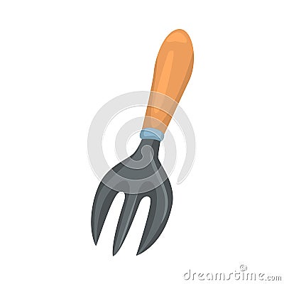 Small garden fork, agriculture tool cartoon vector Illustration Vector Illustration