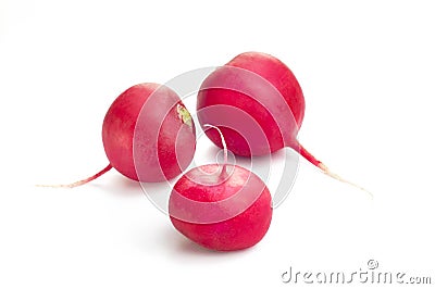 Small garden radish isolated on white background Stock Photo