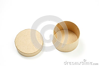 Small gift boxes made of biodegradable cardboard on a white isolated background Stock Photo