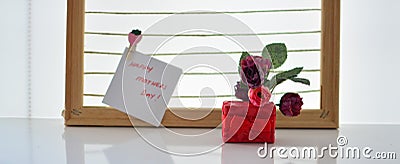 Happy mothers day,colorful flowers , small gift boxes, Stock Photo