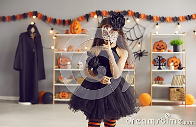 Little girl in costume for Halloween celebration Stock Photo