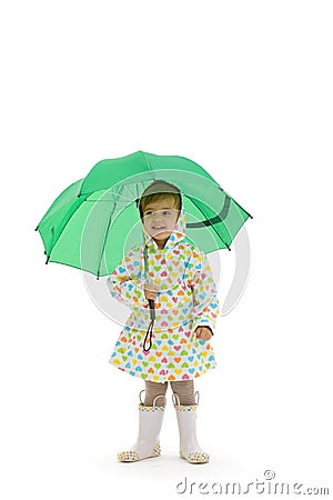 Small girl with umbrella Stock Photo