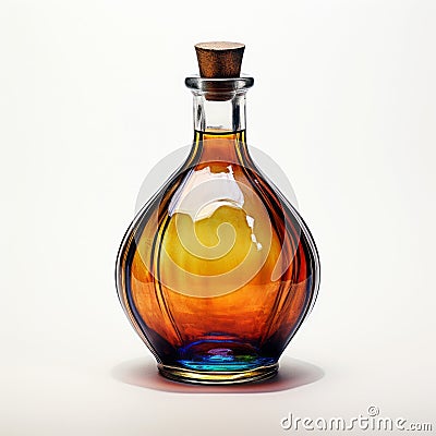 Bold Chromaticity: Hyperrealistic Rendering Of Color-streaked Bottle Stock Photo