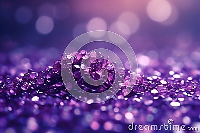 Small glittering purple and violet bokeh background,Ai generative Stock Photo