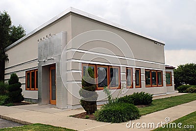 Small Gray Business Building Stock Photo