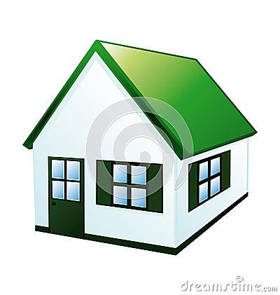 Small green house Vector Illustration