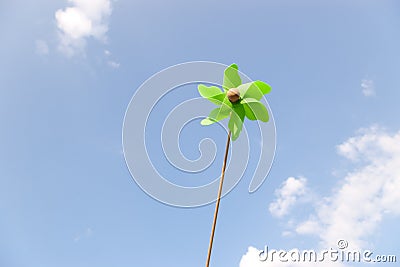 Small green pinwheel Stock Photo