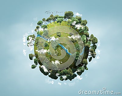 Small green planet Stock Photo