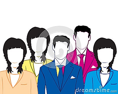 Group of the mans and womans Vector Illustration
