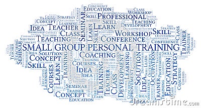 Small Group Personal Training word cloud. Stock Photo