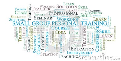 Small Group Personal Training word cloud. Stock Photo