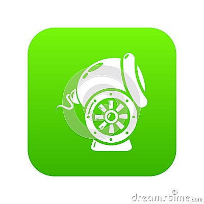 Small gun icon green vector Vector Illustration