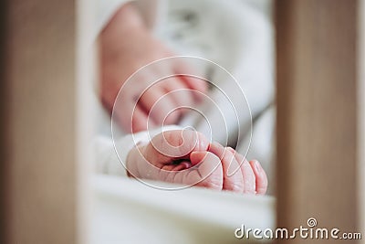 Small hand of a very young infant Stock Photo