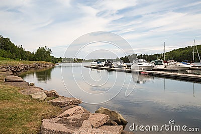 The small harbor of Montague on Prince Edward Island Stock Photo