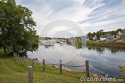 The small harbor of Montague on Prince Edward Island Stock Photo