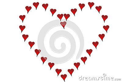 Small hearts shaped like big heart Stock Photo