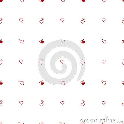 Small hearts sign, seamless pettern on a transparent background, valentine day, love icon logo Stock Photo