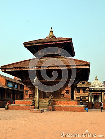 Small hindu temple in Patan Editorial Stock Photo