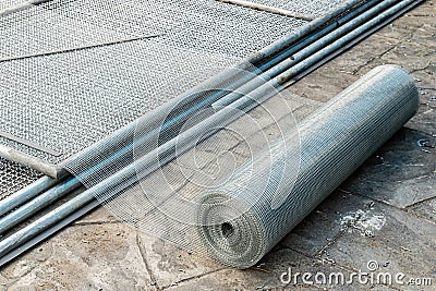 Small hole wire mesh for birds cage Stock Photo