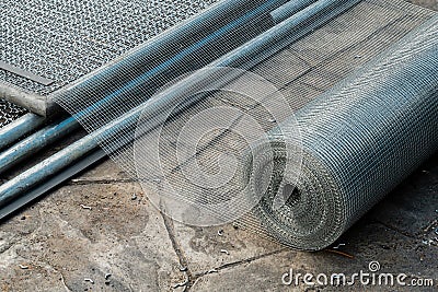 Small hole wire mesh for birds cage Stock Photo