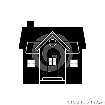 Small home vector icon pictogram. Flat style black and white simple design house silhouette Vector Illustration