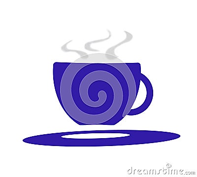 Small hot expresso cup design with indigo color Stock Photo