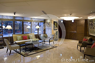 Small hotel lobby Editorial Stock Photo