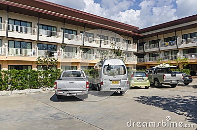 Small hotel in the Thai style. Editorial Stock Photo